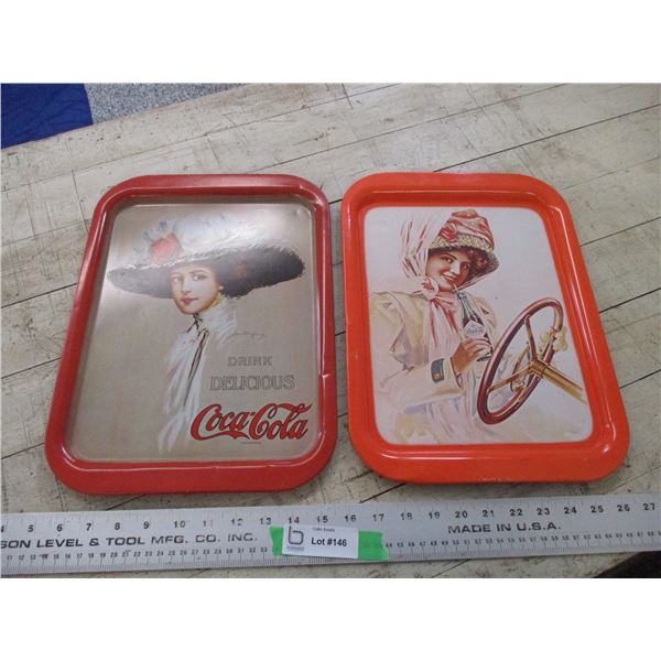 (2) Coca-cola trays
