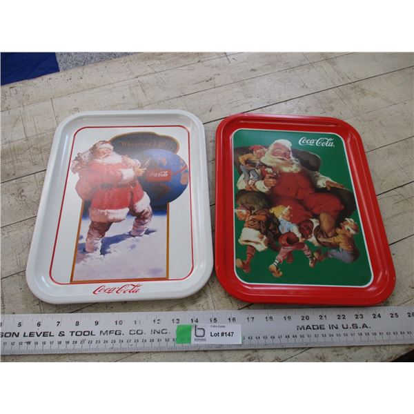 (2) Coca-cola trays