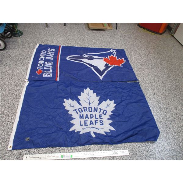 (2) Toronto Flags - Blue Jays + Maple Leafs