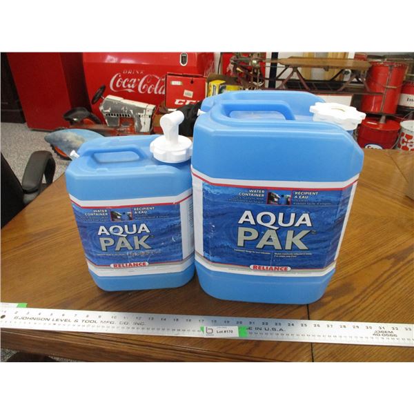 (2) Aqua Pak water containers