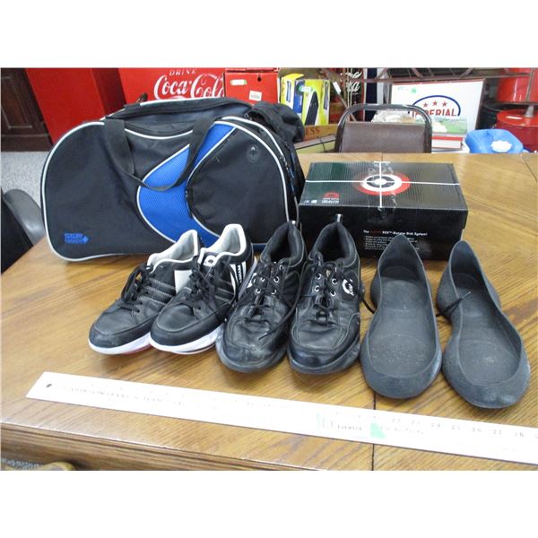 (2) pairs of (Asham RDS) shoes + bag