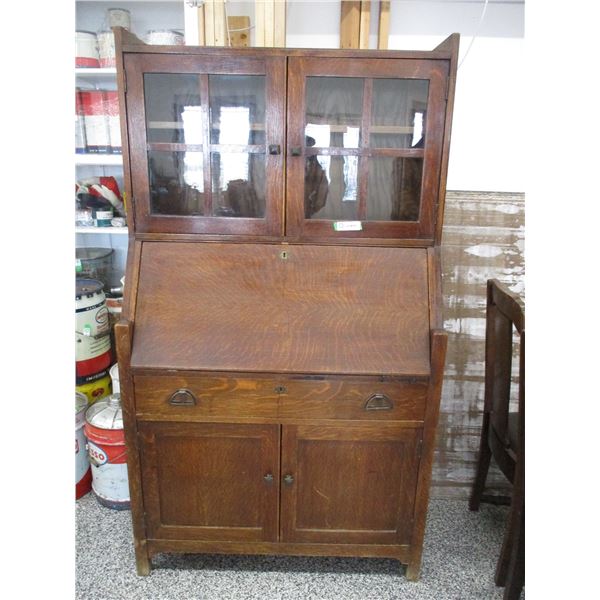 Drop leaf wooden desk office - purchase made in 1914