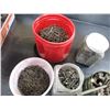 Image 3 : Box with (6) containers of various sized nails - 6" fence staples, etc