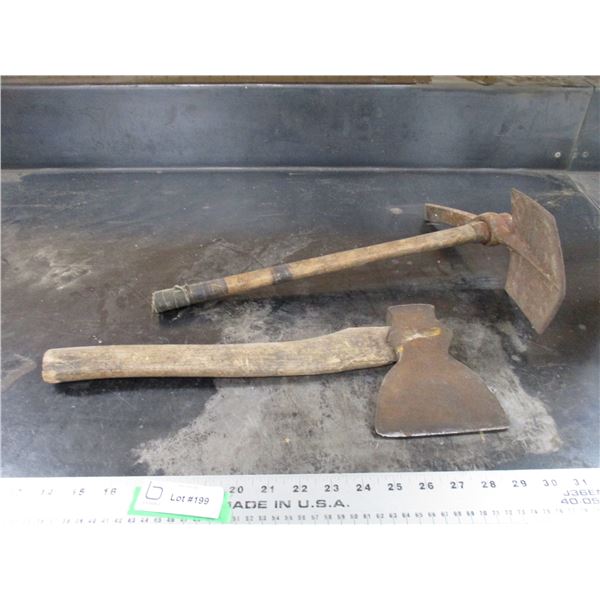 Miner pick with hatchet