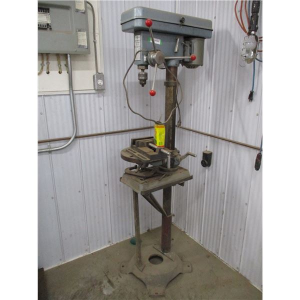 Floor stand drill press with vise