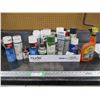 Image 1 : Box with misc cans of paint, oil, lube