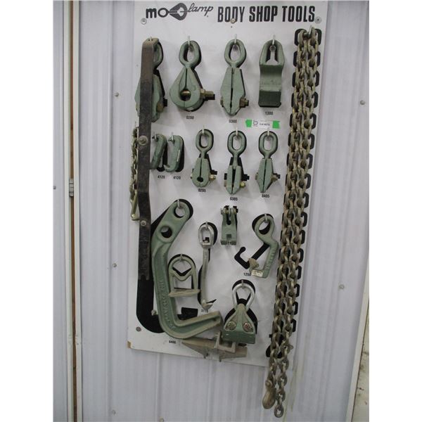 Body Shop Tools display board - 17 pieces (Mo Clamp)