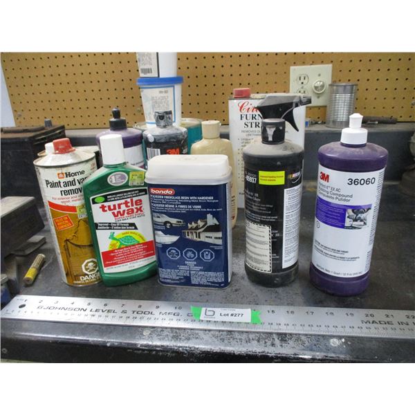 lot of turtle wax, furniture stripper, polish, oils Bodnarus