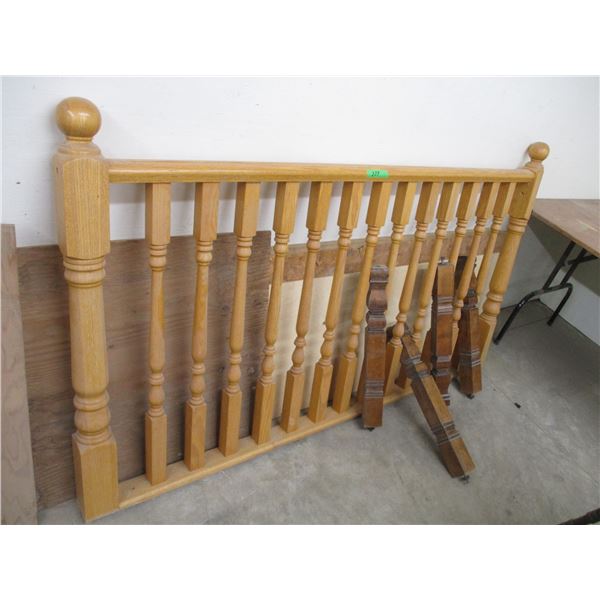 Wood item spindles +railing