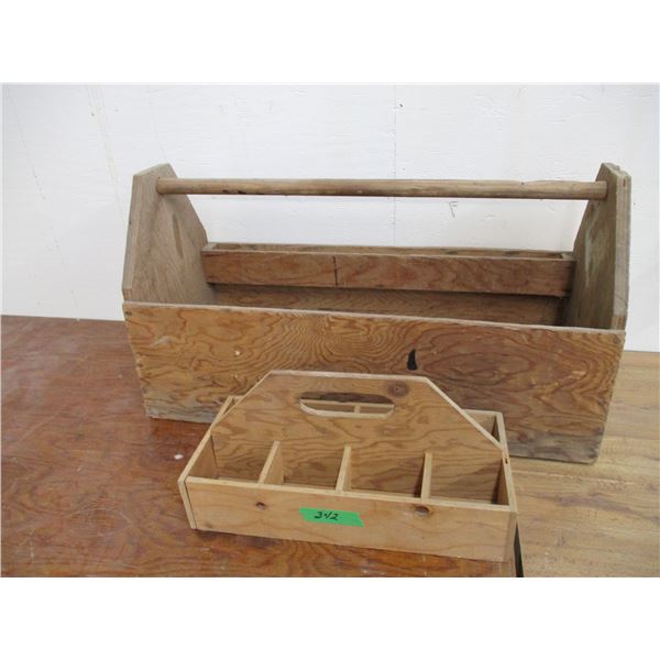 2 wooden tool boxes