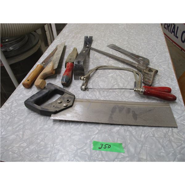 saw, nail puller, wood tools