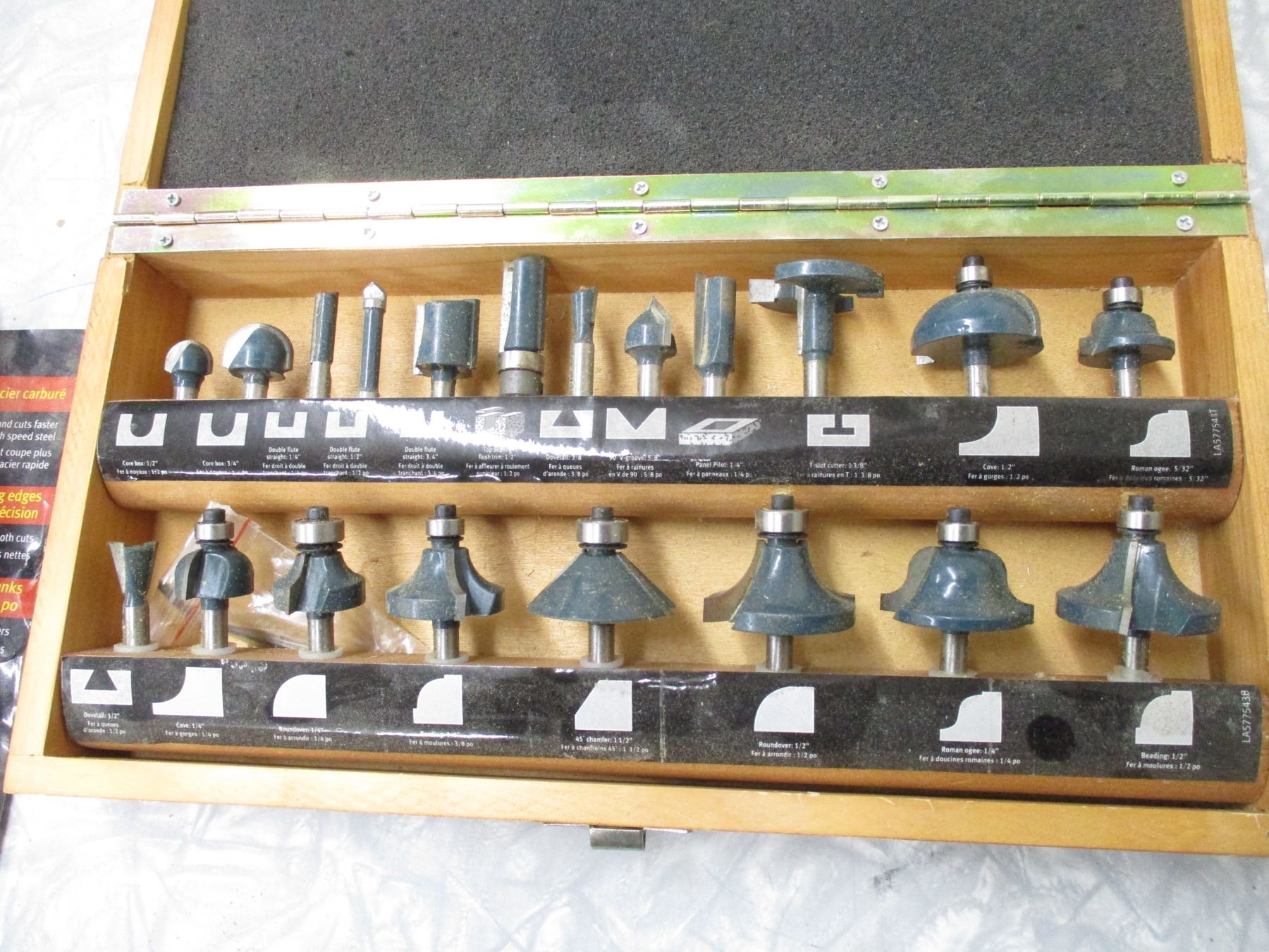 Mastercraft router bit set