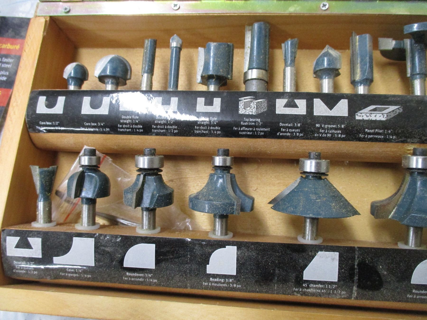 Mastercraft router bit set