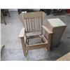 Image 1 : rocker chair (oak?) with small wood cabinet