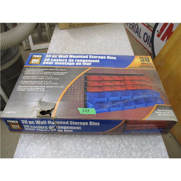 30 piece wall mounted storage bins