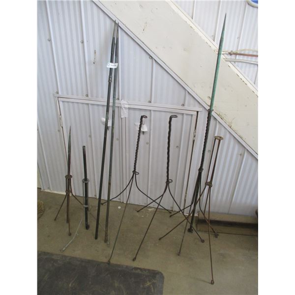 (7) Lighting rods lot - no globes