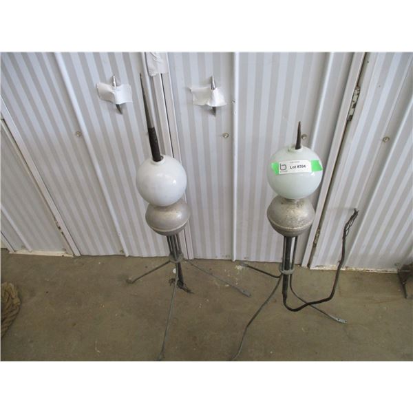 (2) Lightning rod with globes - 32" tall