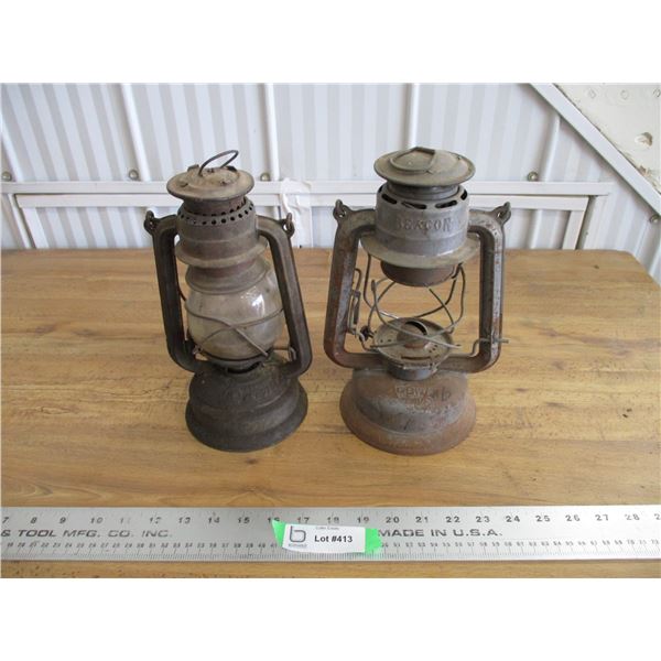 (2) Barn lanterns - 10" tall
