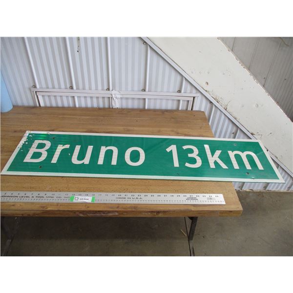 Bruno 13km aluminum sign - 47x12