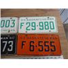 Image 3 : (6) Sask License plates - 1960's