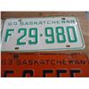 Image 4 : (6) Sask License plates - 1960's