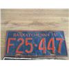 Image 3 : 1941 + 1943 Sask License Plates - repainted