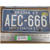 Image 3 : 1959 Arizona license plates - matching pair