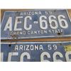 Image 4 : 1959 Arizona license plates - matching pair