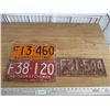 Image 1 : (3) 1940's Sask License plates
