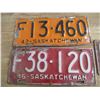 Image 2 : (3) 1940's Sask License plates