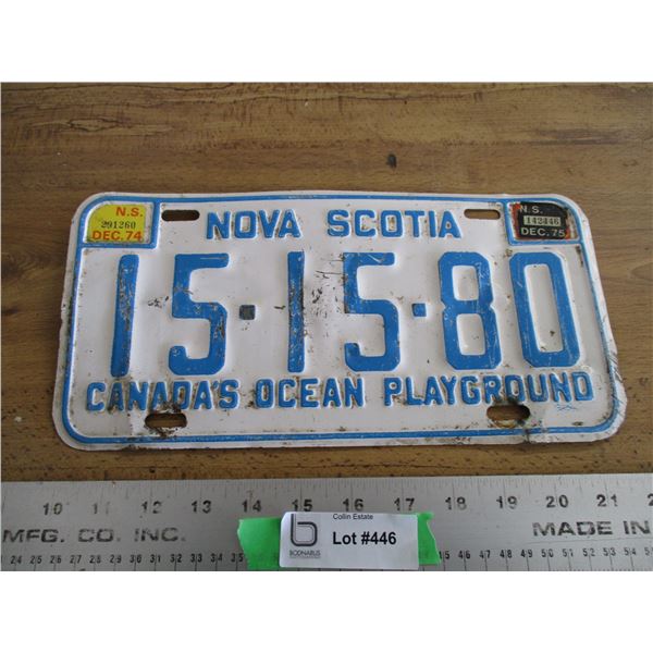 Nova Scotia license plate