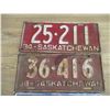 Image 2 : (3) 1930's Sask License plates