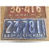 Image 3 : (3) 1930's Sask License plates
