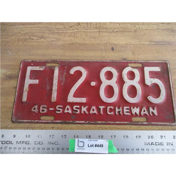 1946 Sask license plate