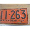 Image 3 : 1947 Sask license plate - repainted