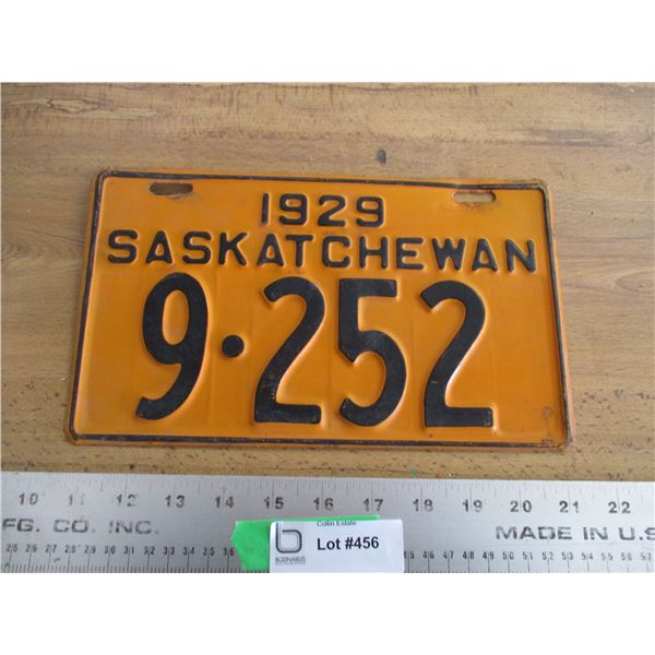 1929 Sask License plate