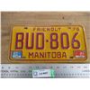 Image 1 : 1976 Manitoba license plate with 81/82 stickers