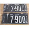 Image 3 : (2) 1927 Sask (truck) license plates - matching pair
