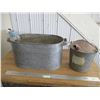 Image 1 : Galvanized tub + gas pail