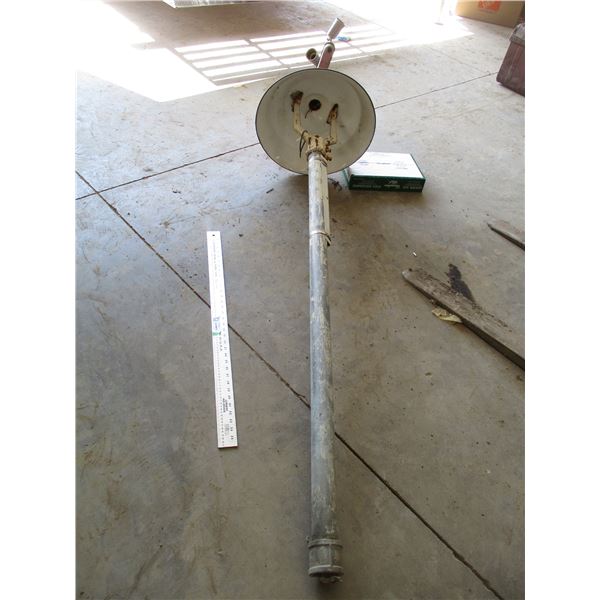 7ft tall service station lamp pole   enamel shade