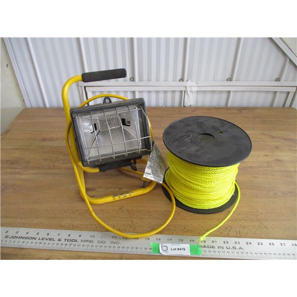 Work light with spool of rope (3/16')