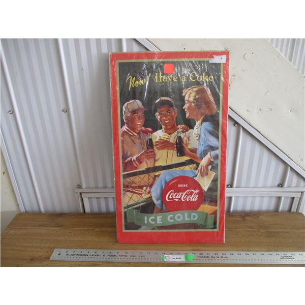 Coca Cola framed poster - 26x15