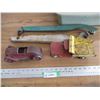 Image 2 : (2) tin toys - car + truck with misc