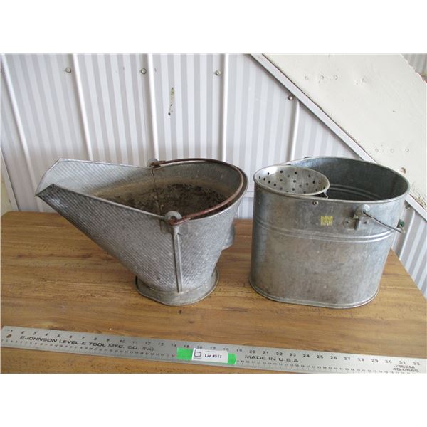 galvanized coal pail + mop pail