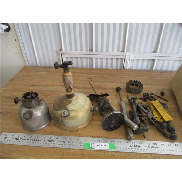 Box of Coleman lantern parts