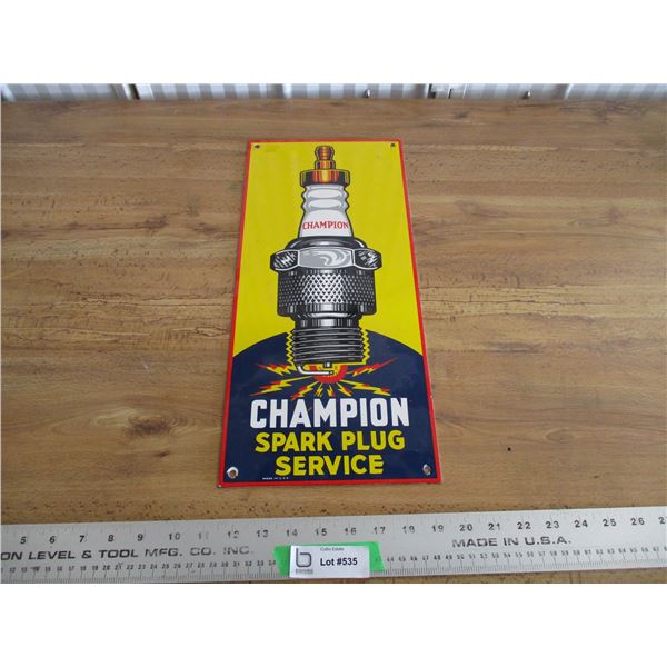 Champion Enamel sign - 8x18