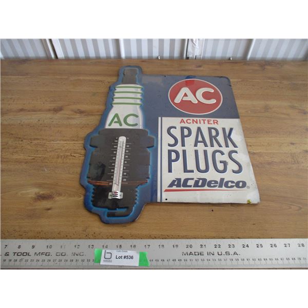 AC Spark plug sign - tin - 15x16