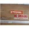 Image 1 : No smoking sign + welcome (sask 1971) + Meteor emblem