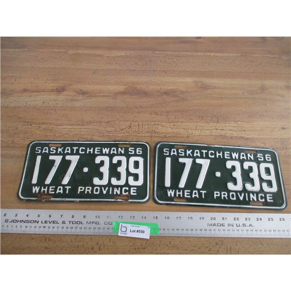 Pair of 1956 Sask License plates
