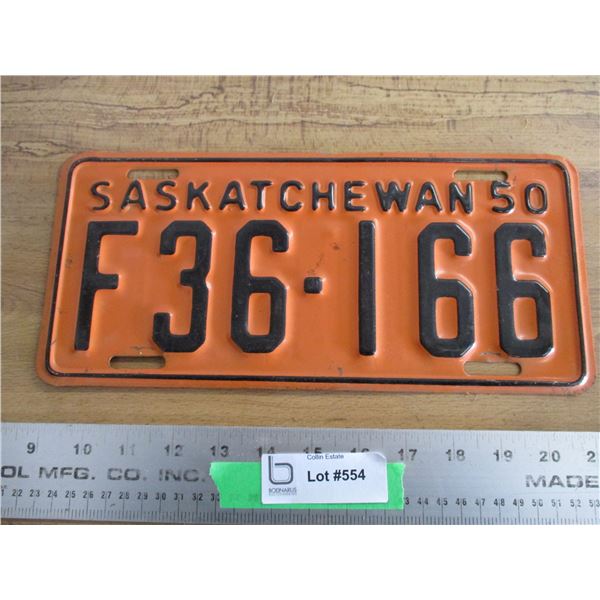 1950 (farm) Sask license plate